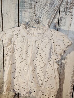JENNIFER & GRACE ivory Eyelet Lace M Cottagecore Festival Girlie Fairy Boho